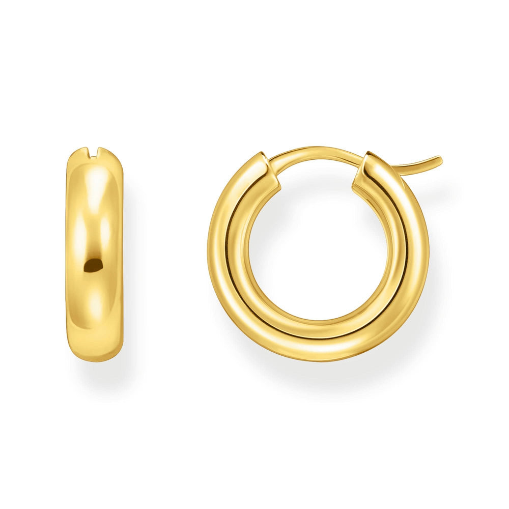 Sterling Silver Bold Elegance Gold Plated Hoop Earrings CR747-413-39