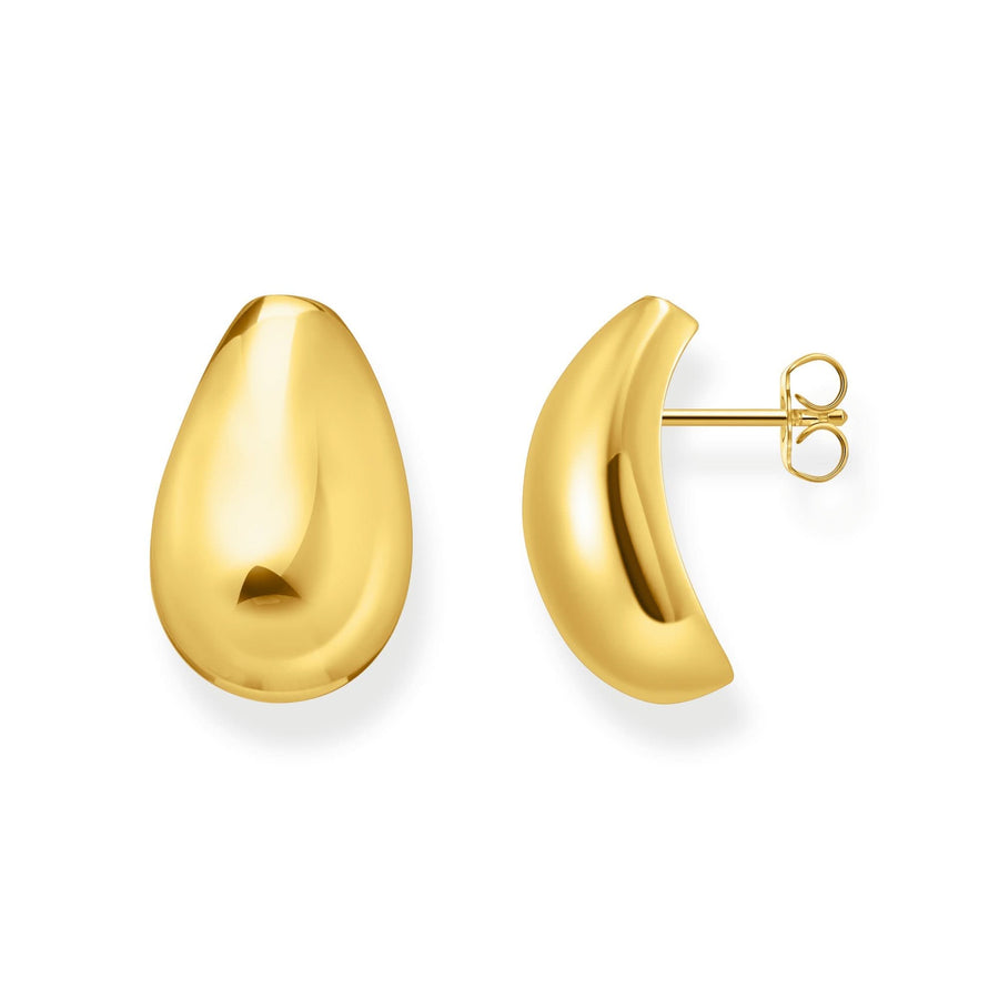 Sterling Silver Bold Elegance Gold Plated Drop Shaped Earrings H2308-413-39