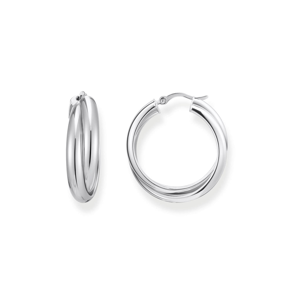 Sterling Silver Bold Elegance Twisted Big Hoop Earrings CR738-001-21