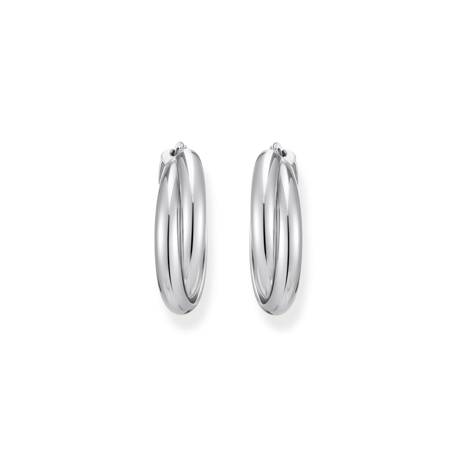 Sterling Silver Bold Elegance Twisted Big Hoop Earrings CR738-001-21
