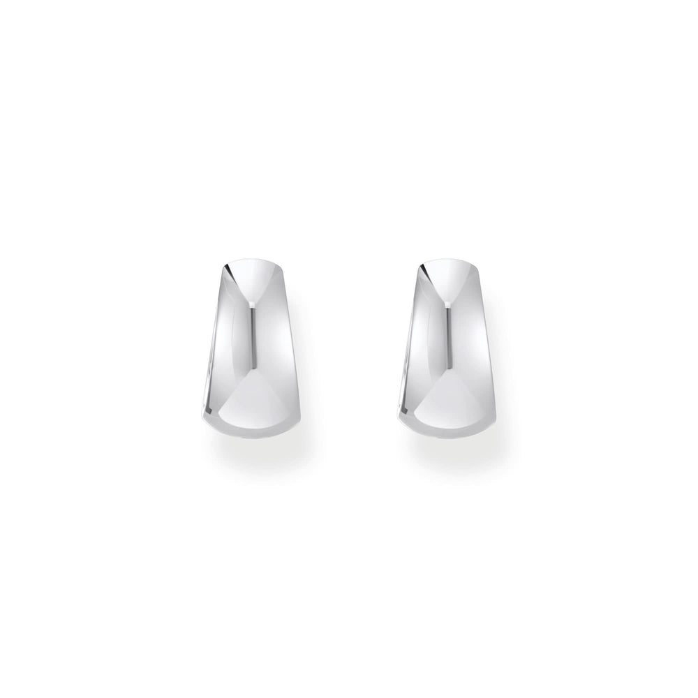 Sterling Silver Bold Elegance Trapezoidal Shaped Hoop Earrings CR740-001-21