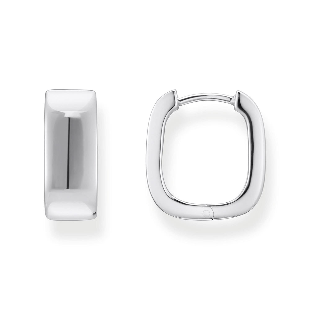 Sterling Silver Bold Elegance Angular Hoop Earrings CR744-001-21