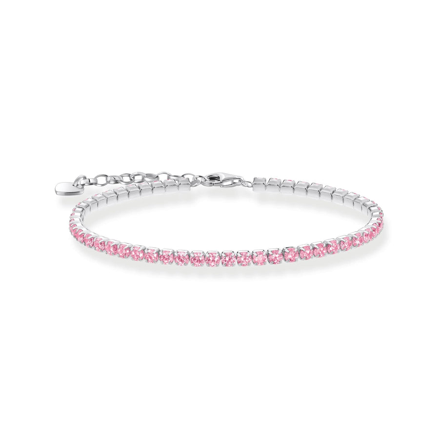 Essentials Sterling Silver Sparkling Pink Zirconia Bracelet A2167-051-9