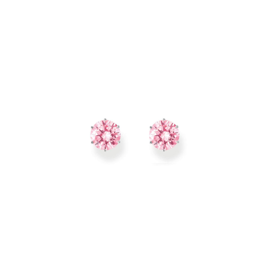 Essentials Sterling Silver Sparkling Pink Zirconia Earrings H2300-051-9