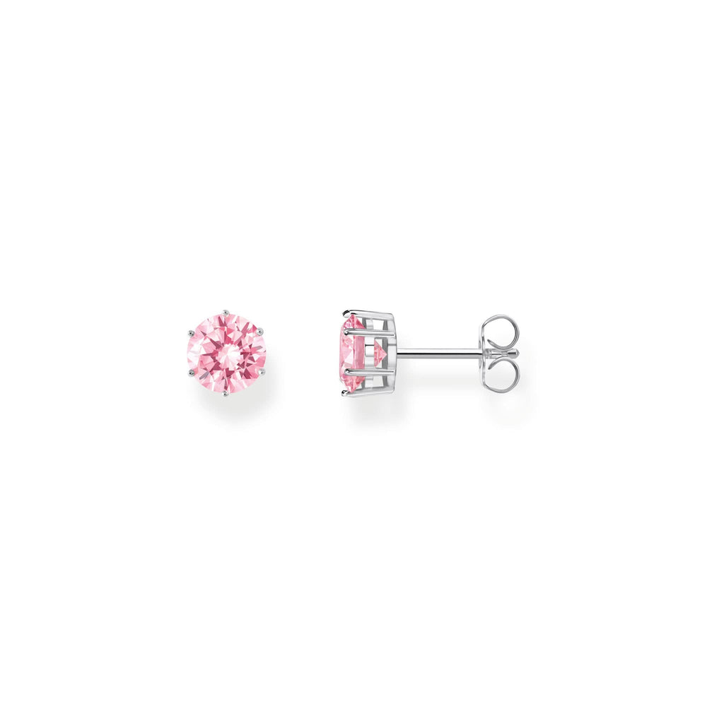 Essentials Sterling Silver Sparkling Pink Zirconia Earrings H2300-051-9