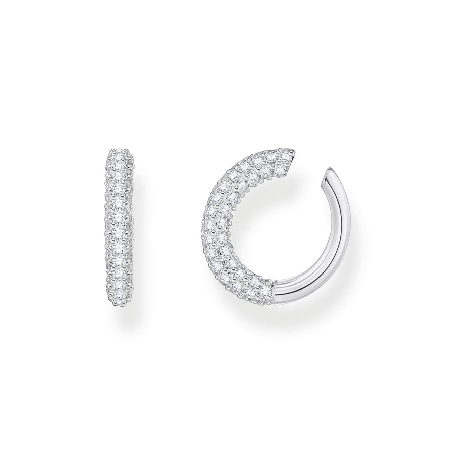 Essentials Sterling Silver Sparkling White Zirconia Pavé Ear Cuff EC0029-051-14