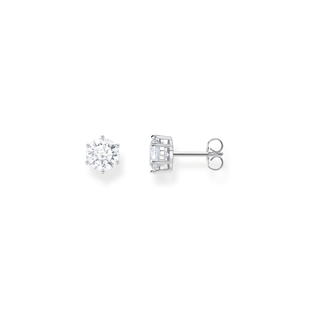 Essentials Sterling Silver Sparkling White Zirconia Earrings H2300-051-14
