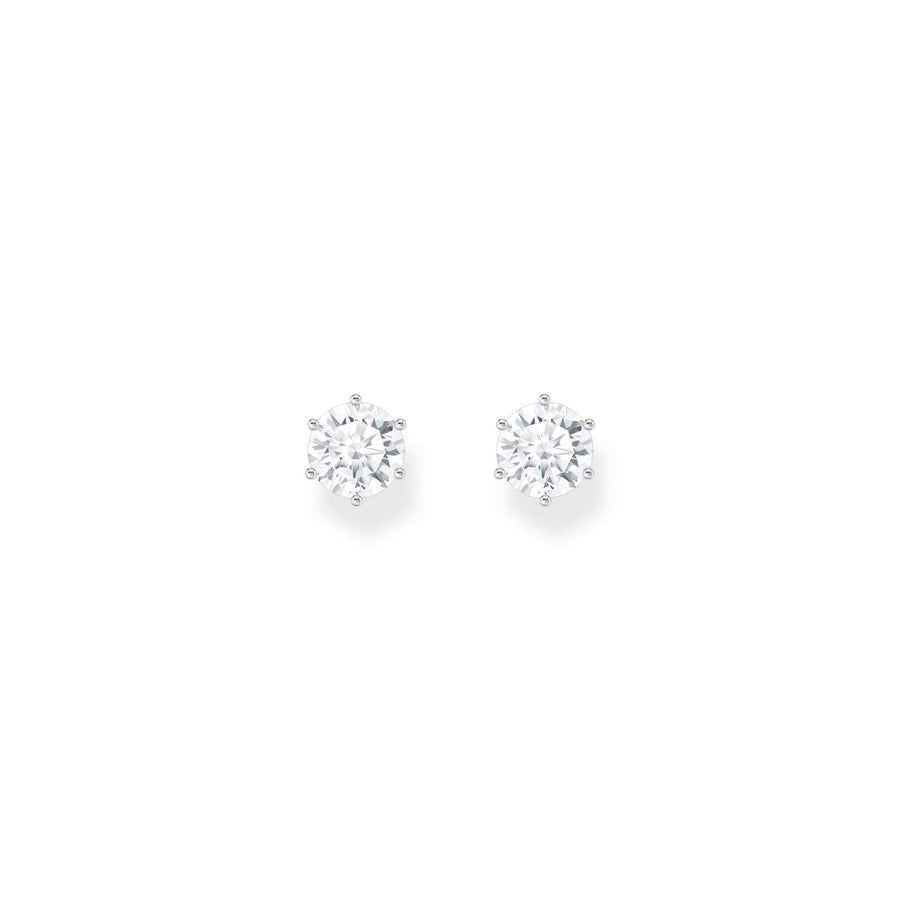 Essentials Sterling Silver Sparkling White Zirconia Earrings H2300-051-14