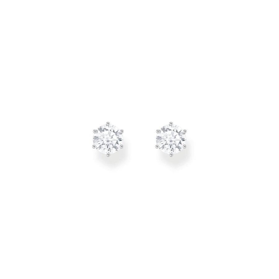 Essentials Sterling Silver Sparkling White Zirconia Earrings H2301-051-14