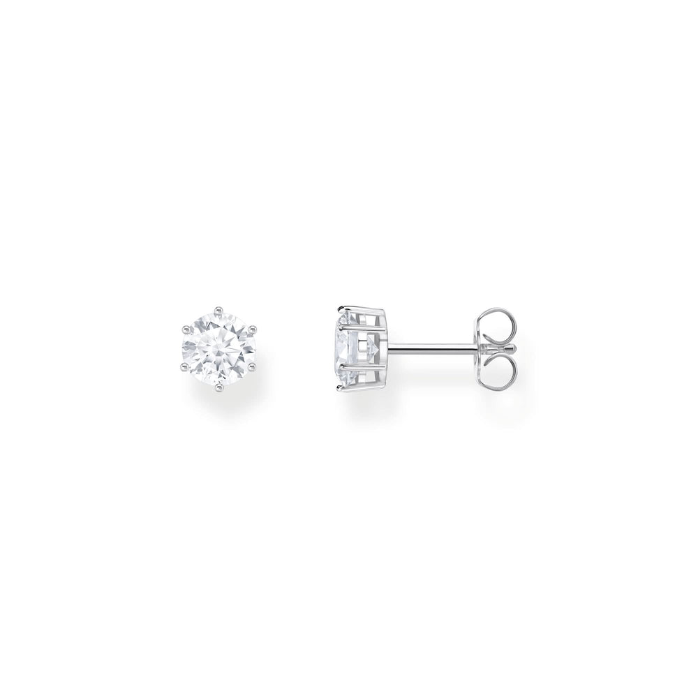 Essentials Sterling Silver Sparkling White Zirconia Earrings H2301-051-14