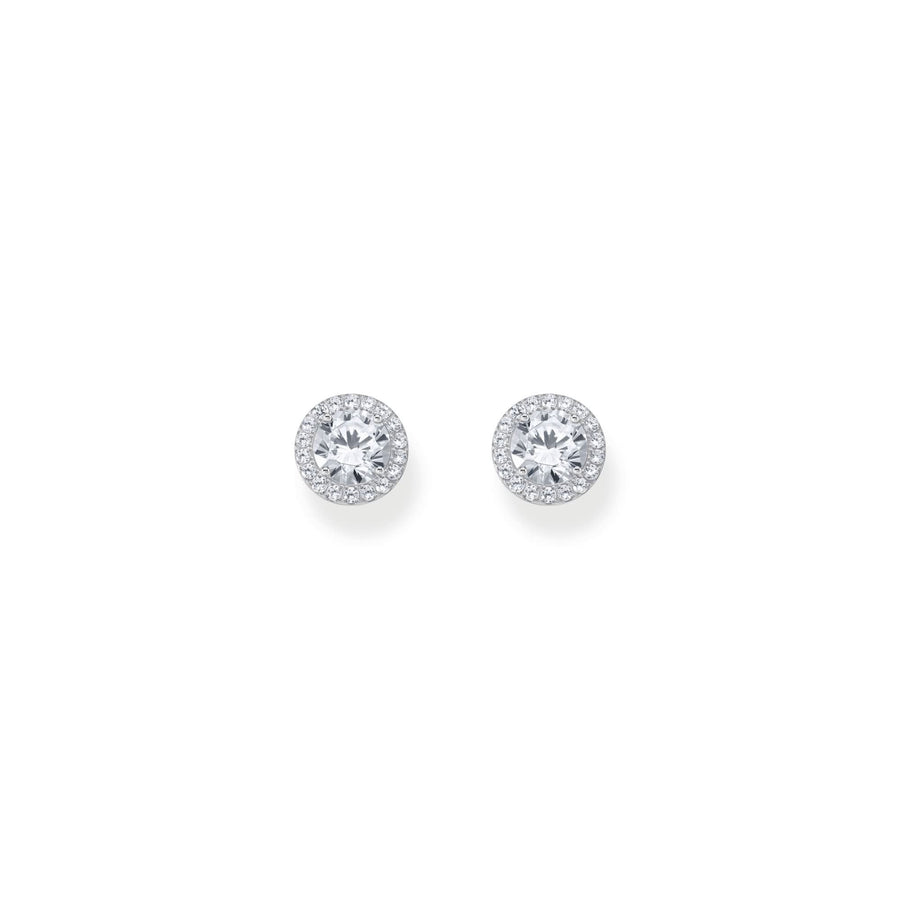 Essentials Sterling Silver Sparkling White Zirconia Earrings H2304-051-14
