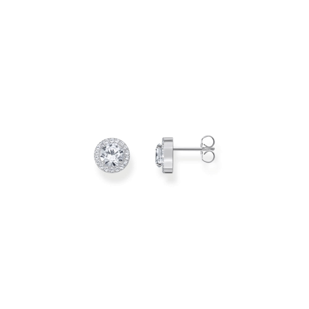 Essentials Sterling Silver Sparkling White Zirconia Earrings H2304-051-14