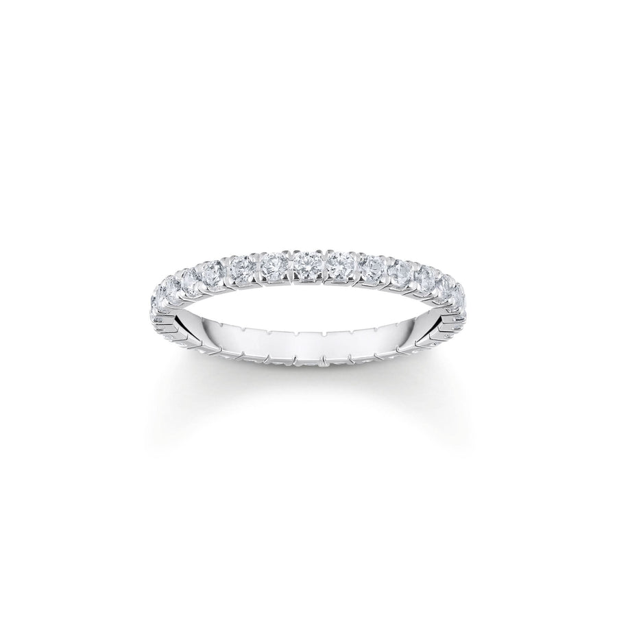 Essentials Sterling Silver Sparkling White Zirconia Pavé Ring TR2467-051-14