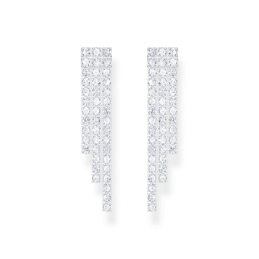 Essentials Stirling Silver Sparkling White Zirconia Waterfall Earrings H2309-051-14