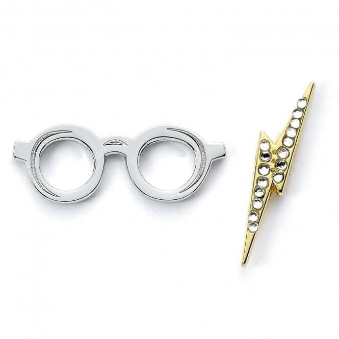 Glasses & Lightning Bolt Pin Badge