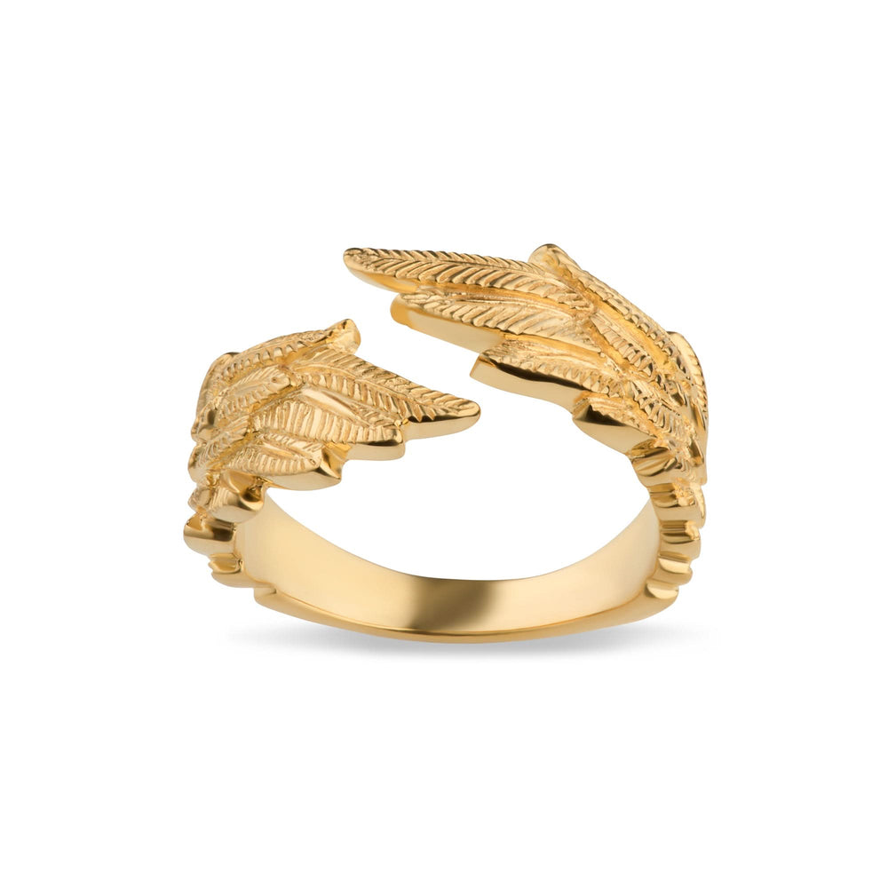Gold Plated Angel Wing Hug Ring RGAWING