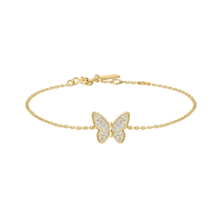 Gold Butterfly Pavé Bracelet B064-02G