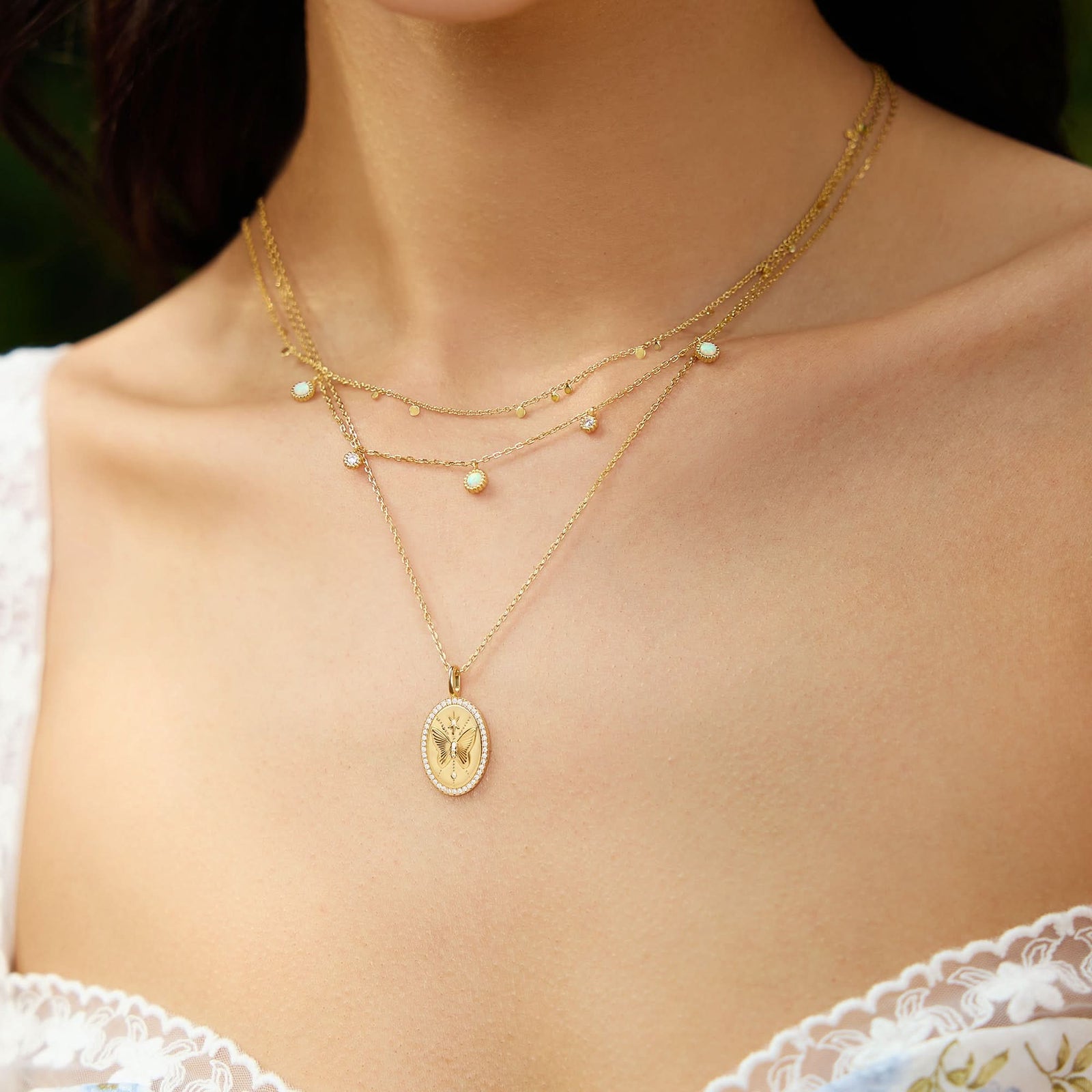 Gold Butterfly Pendant Necklace N064 - 05GAnia HaieN064 - 05G