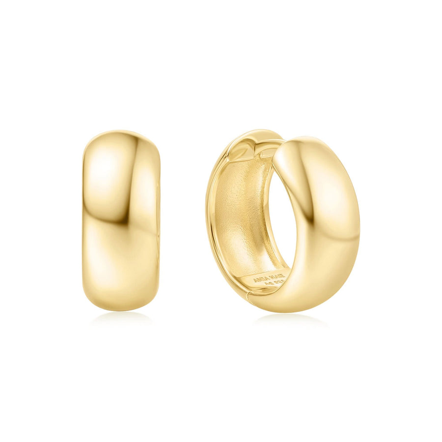 Gold Chubby Medium Huggie Hoop Earrings E064-06G