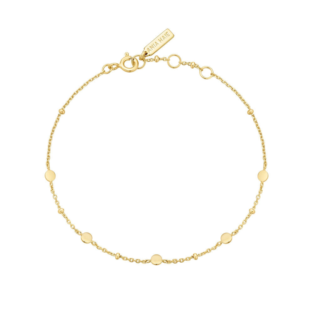 Gold Disc Station Bracelet B063-01G