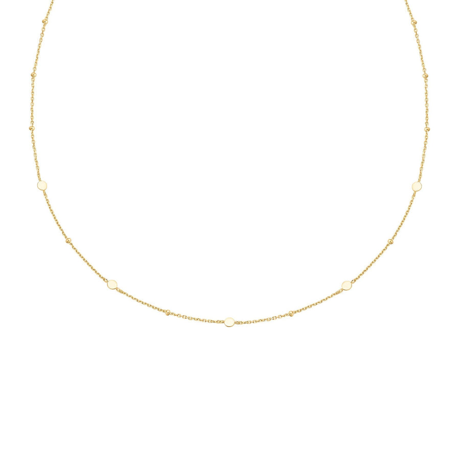 Gold Disc Station Necklace N063-01G
