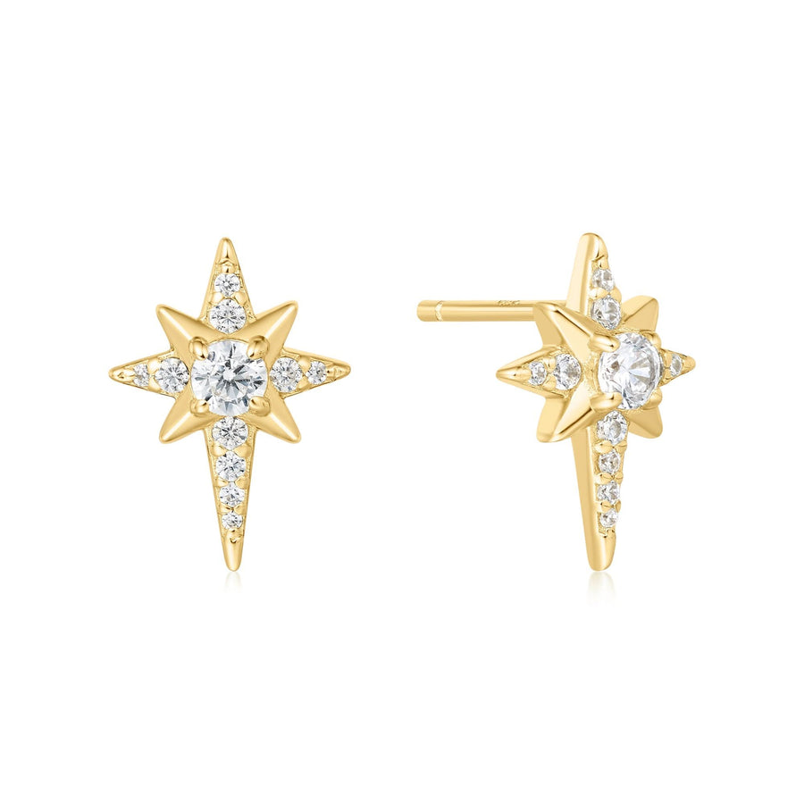 Gold Eight-Pointed Star Stud Earrings E065-02G
