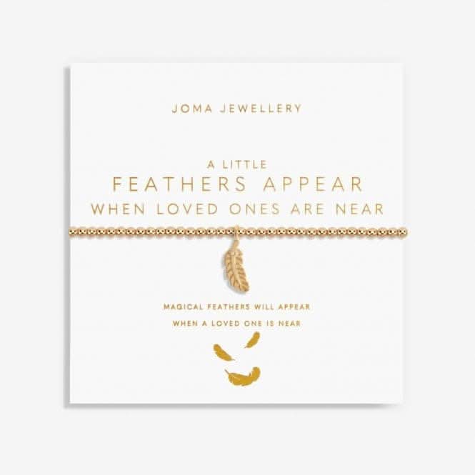 Gold Feathers Appear When Loved Ones Are Near Gold 17.5cm Bracelet 6183Joma Jewellery6183