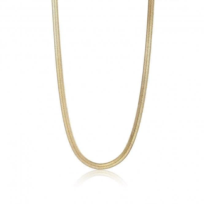 Gold Flat Snake Chain Necklace N046-01G
