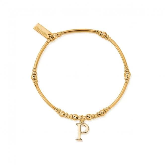 Gold Iconic Initial Bracelet - Letter P