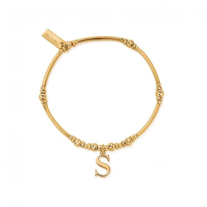 Gold Iconic Initial Bracelet - Letter S