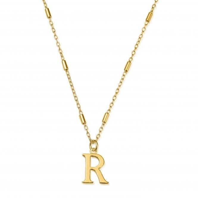 Gold Iconic Initial R Necklace GNCC4041R