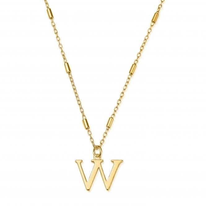 Gold Iconic Initial W Necklace GNCC4041W