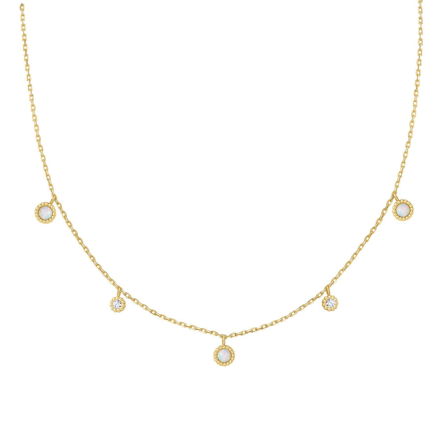 Gold Kyoto Opal Station Necklace N064-03G