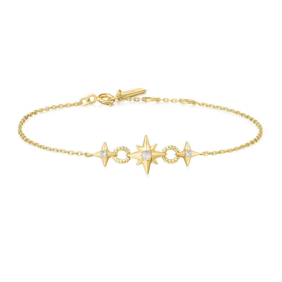 Gold Linked Star Bracelet B063-05G