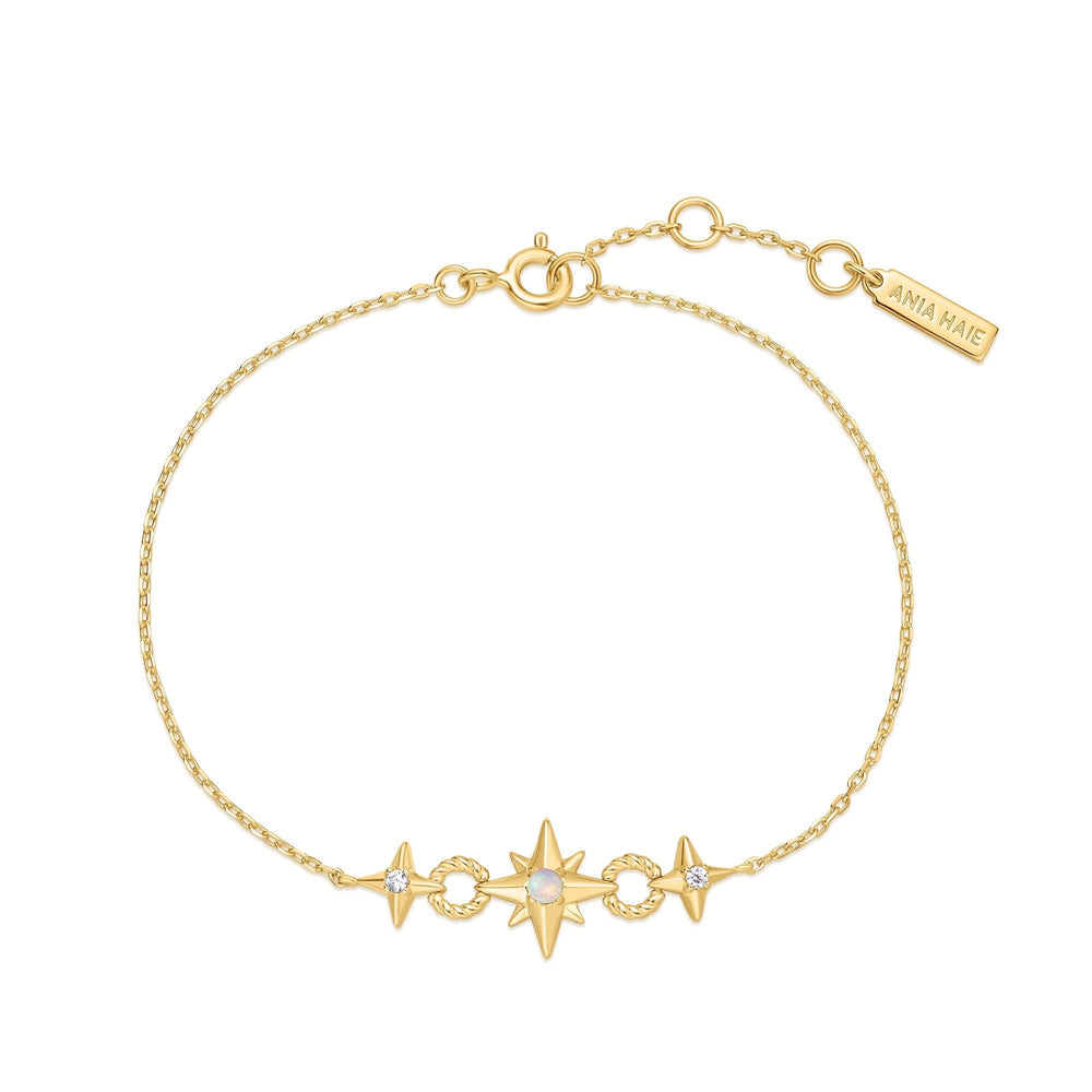 Gold Linked Star Bracelet B063-05G
