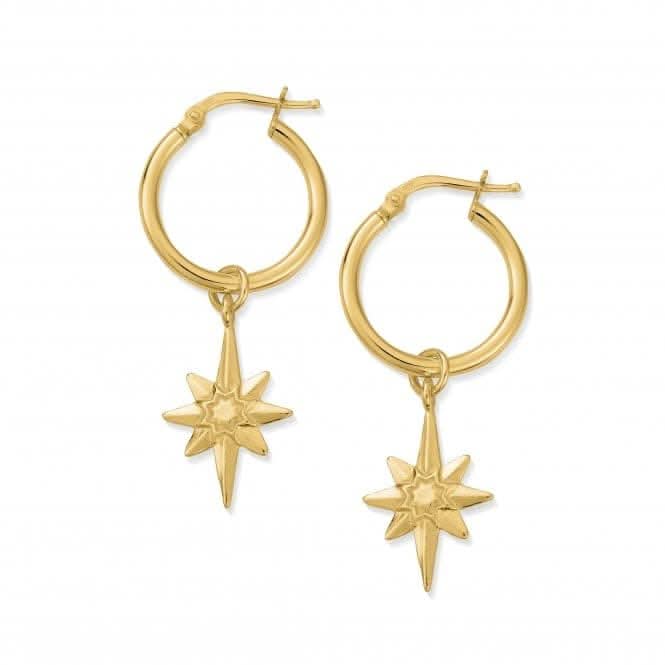 Gold Lucky Star Hoop Earrings GEH2087