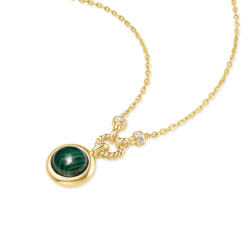 Gold Malachite Reversible Vacation Necklace N063-06G