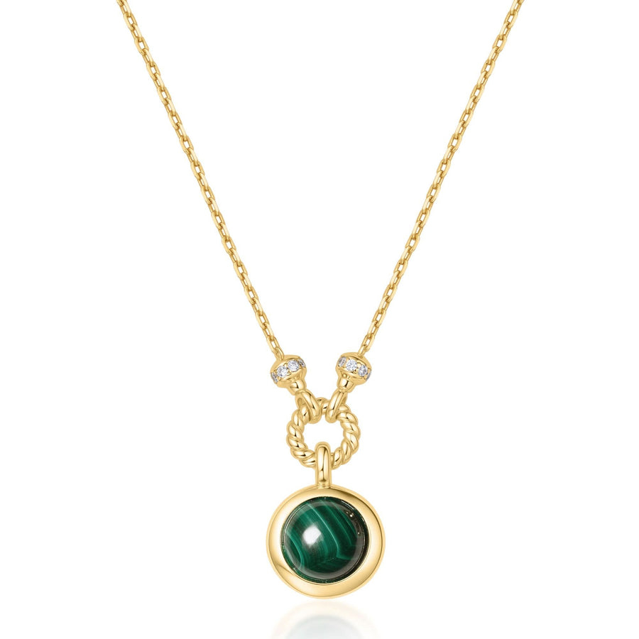 Gold Malachite Reversible Vacation Necklace N063-06G