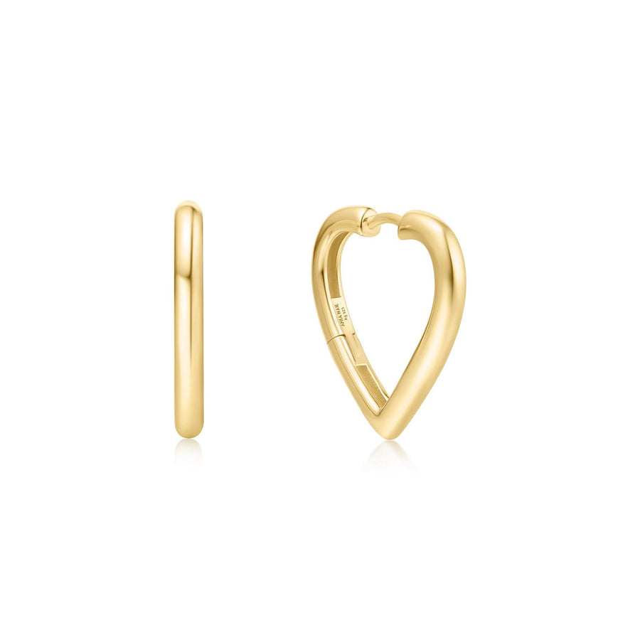 Gold Medium Heart Hoop Earrings E064-03G