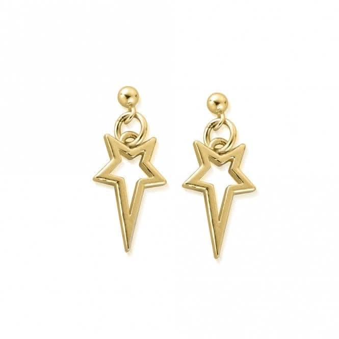 Gold North Star Drop Earrings GEST4004