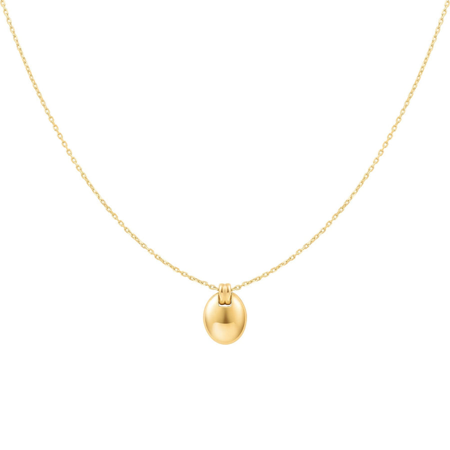 Gold Oval Charm Necklace N062-03G