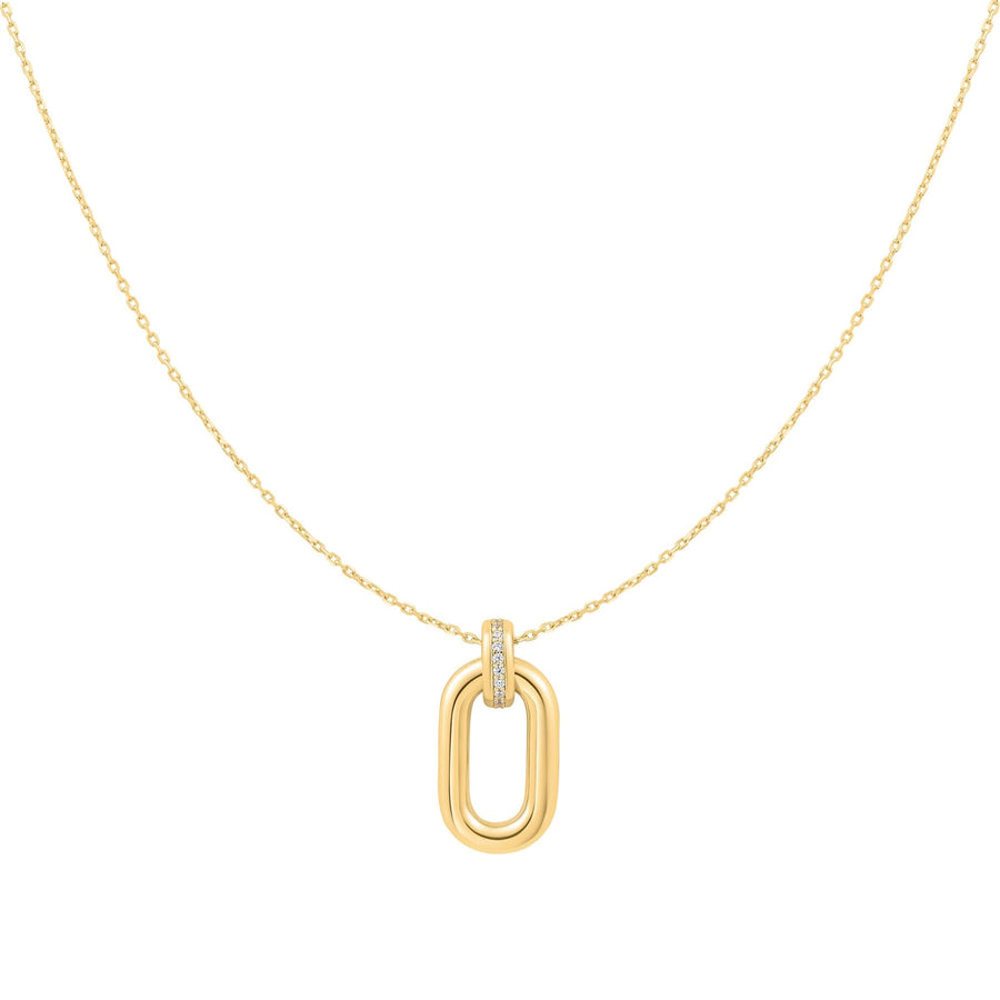 Gold Oval Hoop Pendant Necklace N062-01G