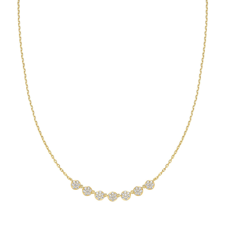 Gold Pavé Multi Beaded Chain Necklace N065-07G