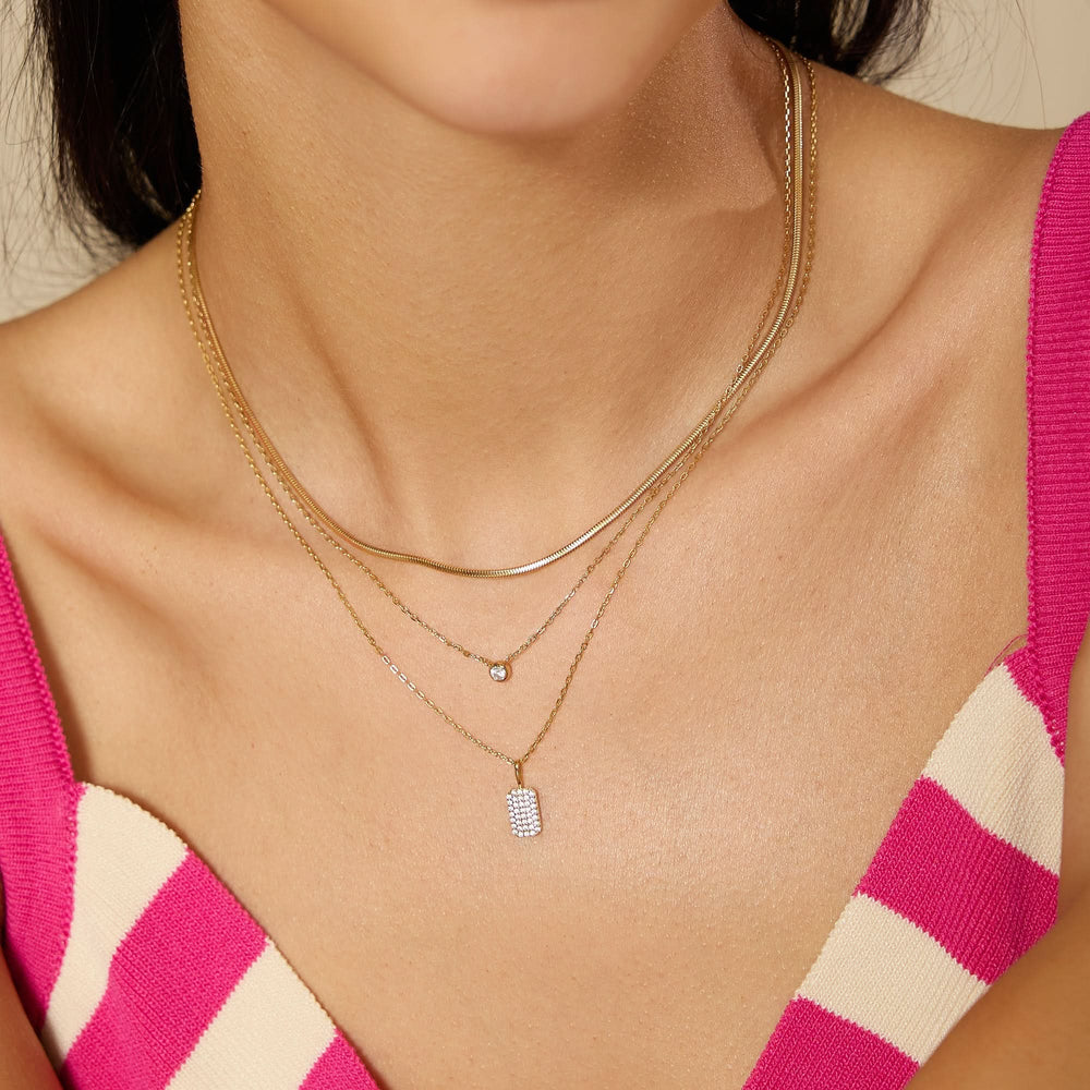 Gold Pavé Pendant Necklace N064-01G
