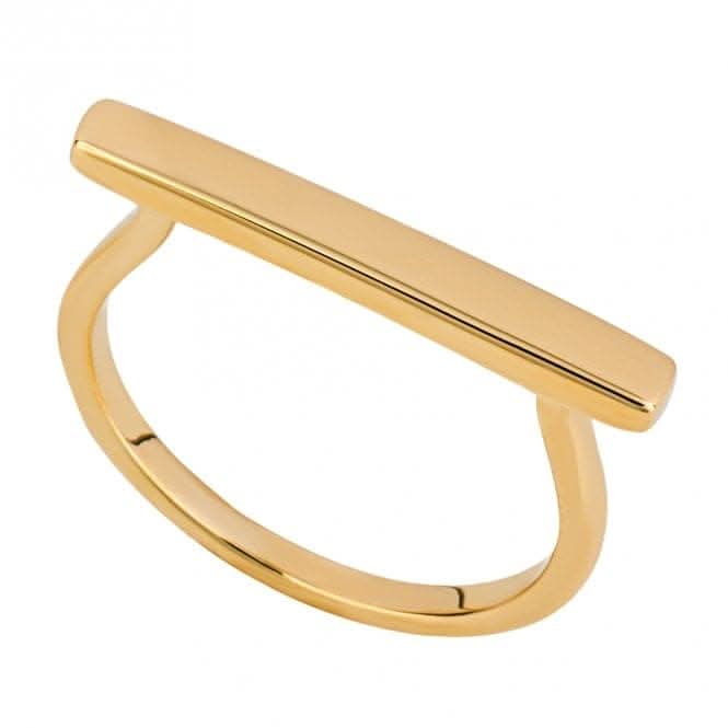 Gold Plate Bar Elongated Ring R3821