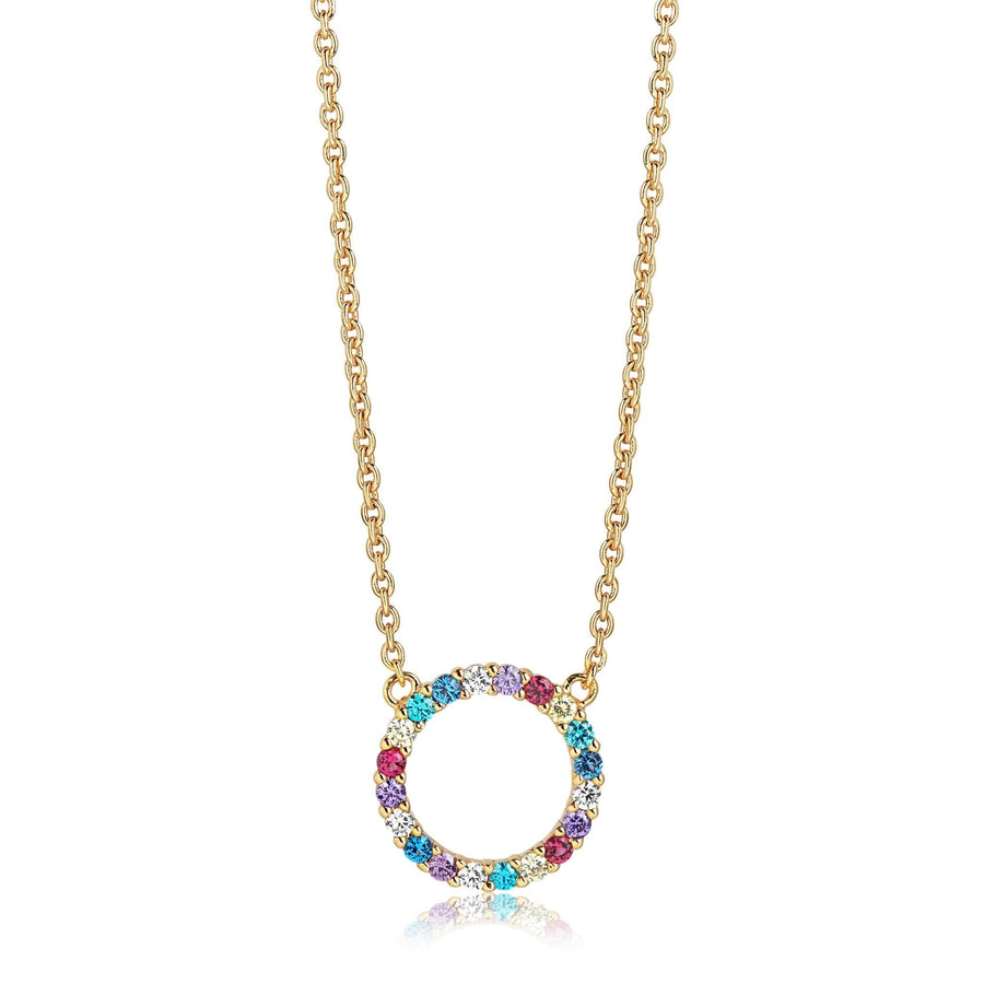 Gold Plated Biella Grande Necklace SJ-C338-XCZ-YG