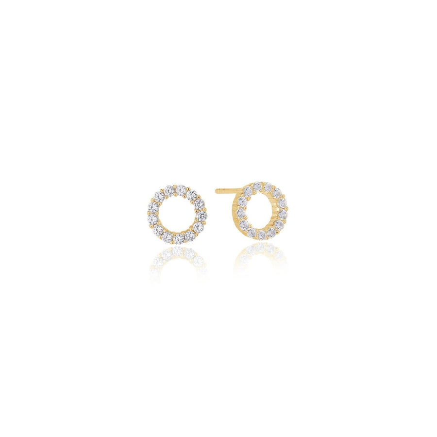 Gold Plated Biella Uno Piccolo Earrings SJ-E337-CZ-YG