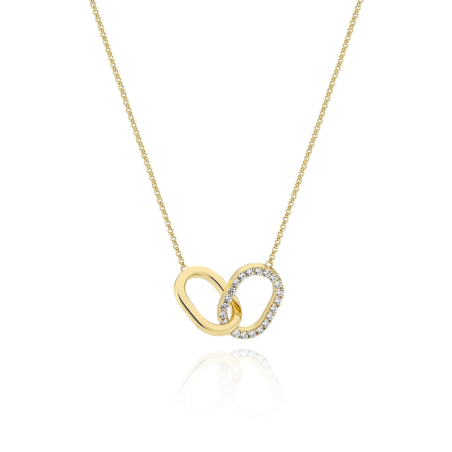 Gold Plated Capizzi Due Piccolo Necklace SJ-N42229-CZ-YG