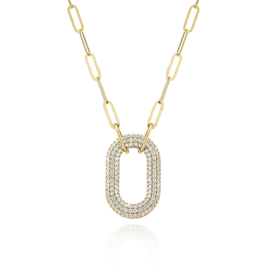 Gold Plated Capri Uno Necklace SJ-N62014-CZ-YG