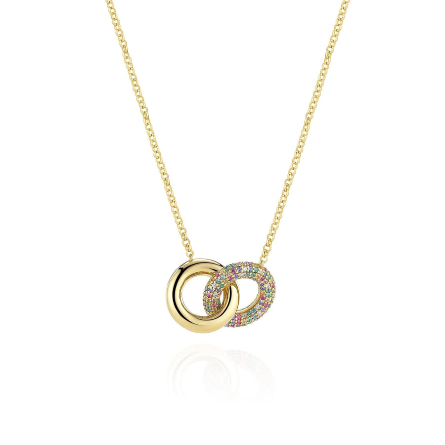 Gold Plated Carrara Due Piccolo Necklace SJ-N2477-XCZ-YG